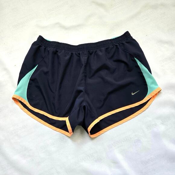 Nike Other - Nike Youth Girls Running Shorts. Size Large. Blue With Orange And Green Trim.
